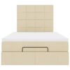 vidaXL Estructura de cama otomana con colch&oacute;n tela crema 120x200 cm