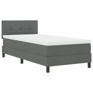vidaXL Cama tipo Box Spring con tiras LED Gris oscuro 80 x 200 cm tela
