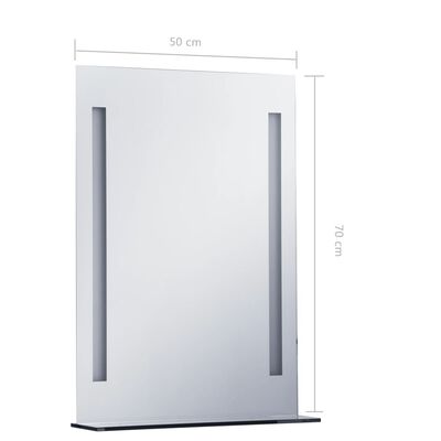 vidaXL Espejo de pared de baño con LED y estante 50x70 cm
