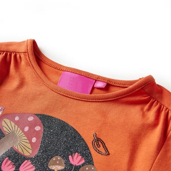 Camiseta infantil de manga larga naranja tostado 116