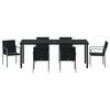 vidaXL Conjunto de Comedor de Jard&iacute;n 7 pcs Negro y Gris