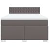 vidaXL Cama box spring con colchón cuero sintético gris 160x200 cm