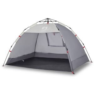 vidaXL Tienda de playa 2 personas impermeable apertura r&aacute;pida gris