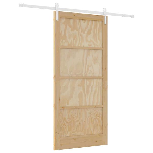 vidaXL Puerta Corredera Marr&oacute;n 93 x 202 cm Madera de pino macizo