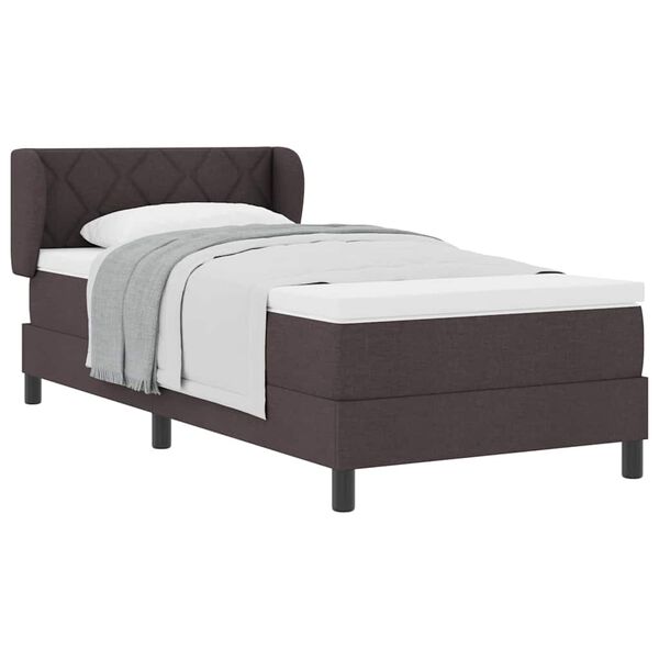 vidaXL Cama box spring con colchón Marrón oscuro 90 x 190 cm tela