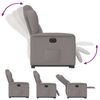 vidaXL Sill&oacute;n el&eacute;ctrico reclinable elevable de tela gris taupe
