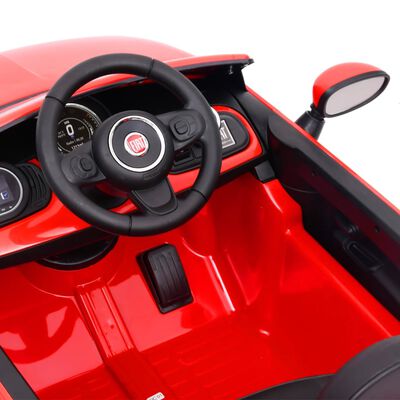 vidaXL Coche correpasillos eléctrico Fiat 500 rojo