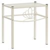 vidaXL Mesita de noche metal vidrio blanco transparente 42,5x33x44,5cm