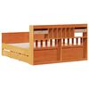 vidaXL Cama con estantería sin colchón madera maciza marrón 75x190 cm