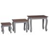 vidaXL Juego de mesas apilables 3 unidades madera maciza de caoba
