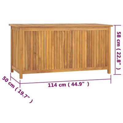 vidaXL Baúl de jardín madera maciza de teca 114x50x58 cm