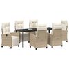 vidaXL Conjunto de Comedor de Jard&iacute;n 7 pcs Beige rat&aacute;n sint&eacute;tico
