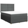 vidaXL Cama box spring con colch&oacute;n tela gris oscuro 140x200 cm