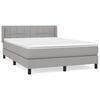 vidaXL Cama box spring con colch&oacute;n tela gris claro 140x200 cm