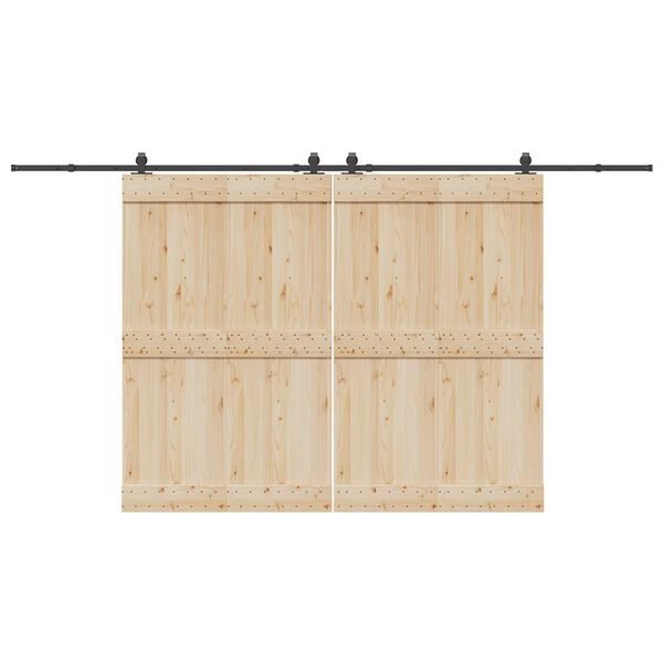 vidaXL Kit de herrajes para puertas correderas acero negro 400 cm