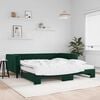 vidaXL Sof&aacute; cama nido con colch&oacute;n terciopelo verde oscuro 100x200 cm