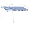 vidaXL Toldo manual retr&aacute;ctil con luz LED azul y blanco 450x350 cm