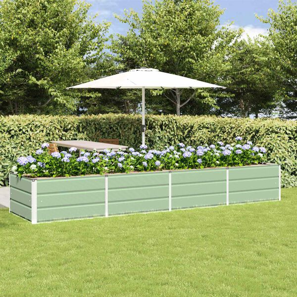 vidaXL Jardinera Verde 320 x 80 x 45 cm Acero