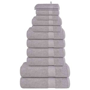 vidaXL Juego de toallas FROGN de 12 piezas gris 360 g/m&sup2;