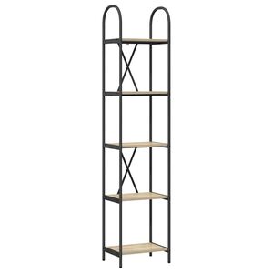 vidaXL Estante de libros 5 niveles 40 x 30 x 183 cm Roble Sonoma