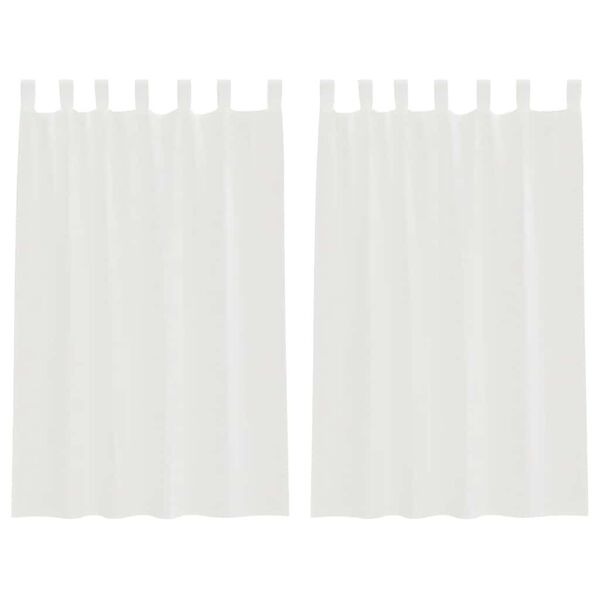 vidaXL Cortinas de gasa con trabillas 2 uds. color blanco 140x175 cm