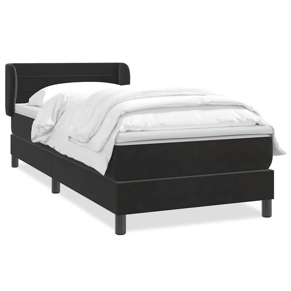 vidaXL Cama box spring con colch&oacute;n cuero sint&eacute;tico negro 90x210 cm