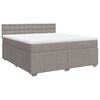 vidaXL Cama box spring con colch&oacute;n tela gris taupe 180x200 cm