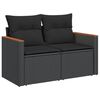 vidaXL Set de muebles de jard&iacute;n 5 pzas y cojines rat&aacute;n sint&eacute;tico negro