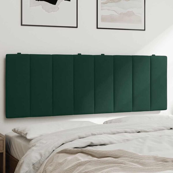 vidaXL Cabecero de cama acolchado Hanko terciopelo verde oscuro 120 cm