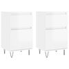 vidaXL Aparadores 2 uds madera de ingenier&iacute;a blanco brillo 40x35x70 cm