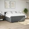 vidaXL Cama box spring con colchón tela gris oscuro 180x200 cm