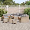 vidaXL Conjunto de sofá de jardín con cojín 12 pcs beige y gris claro