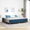 vidaXL Cama tipo Box Spring con colch&oacute;n Azul 200 x 200 cm tela