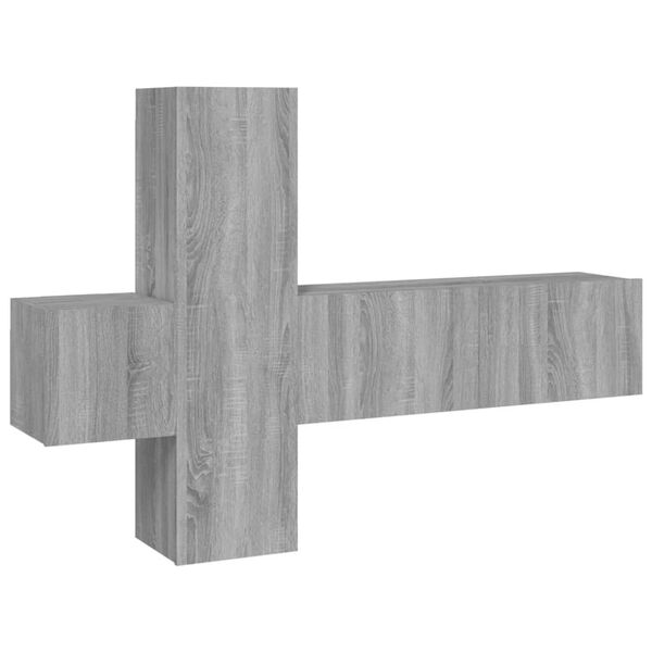 vidaXL Set de muebles para TV 3 pzas madera contrachapada gris Sonoma