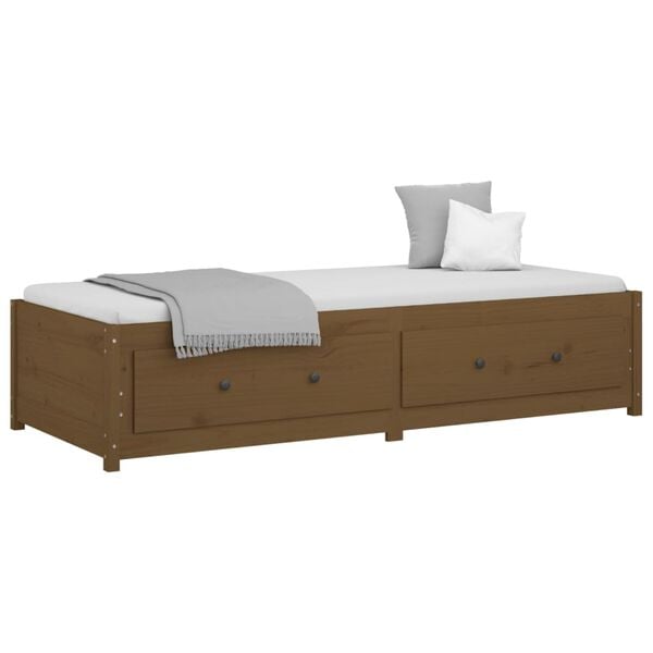 vidaXL Sof&aacute; cama sin colch&oacute;n madera maciza pino marr&oacute;n miel 90x190 cm