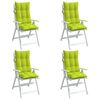 vidaXL Cojines de silla respaldo alto 4 uds tela Oxford verde brillo