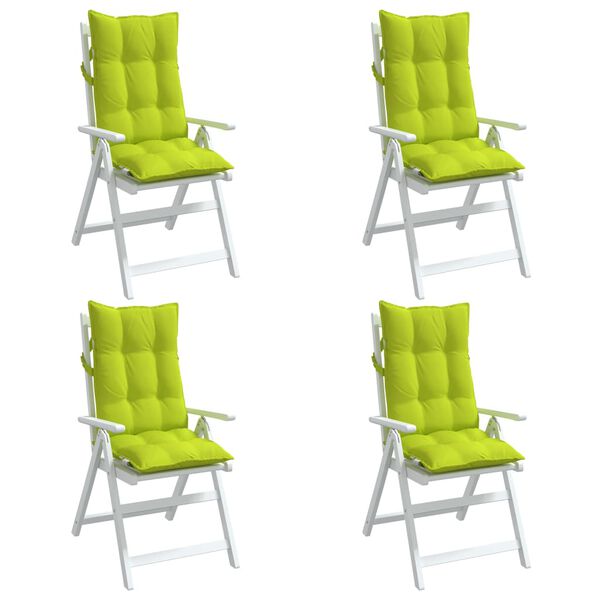 vidaXL Cojines de silla respaldo alto 4 uds tela Oxford verde brillo