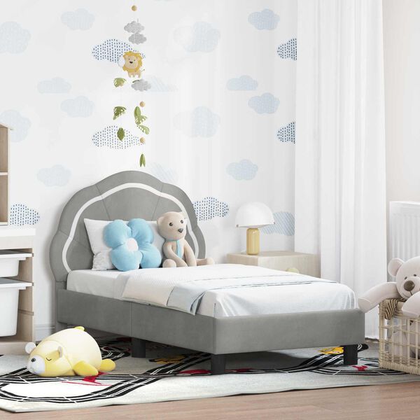 vidaXL Estructura de cama para ni&ntilde;os peque&ntilde;os con cabecera Gris Claro