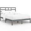 vidaXL Estructura de cama sin colch&oacute;n madera maciza gris 160x200 cm