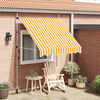 vidaXL Toldo manual retráctil 200 cm naranja y blanco a rayas