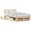 vidaXL Estructura de cama Marr&oacute;n 135 x 190 cm Madera de pino macizo
