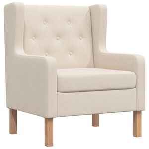 vidaXL Sill&oacute;n de tela color blanco crema