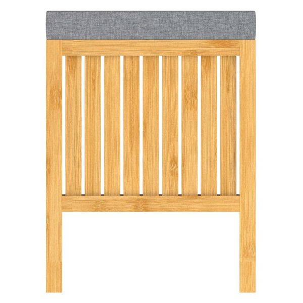 EISL Cesto lavandería 2-en-1 asiento amortiguador bambú 39x39x52,5 cm