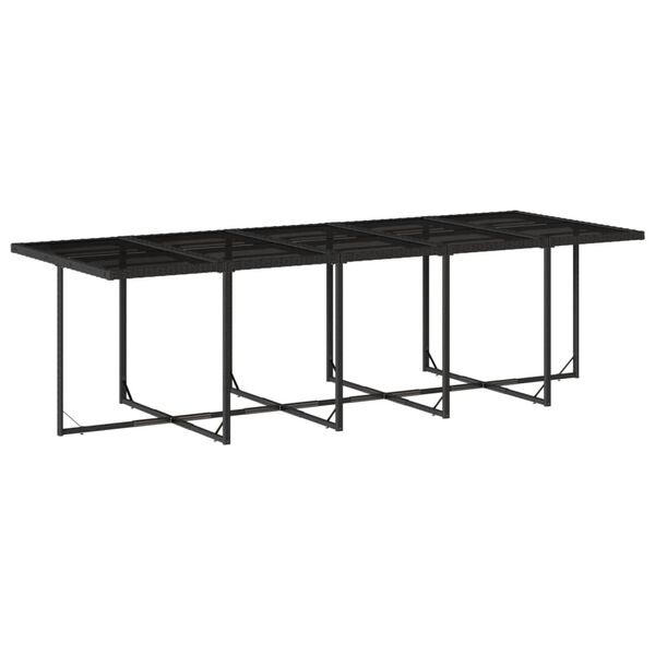 vidaXL Set de comedor jard&iacute;n 11 pzas con cojines rat&aacute;n sint&eacute;tico negro