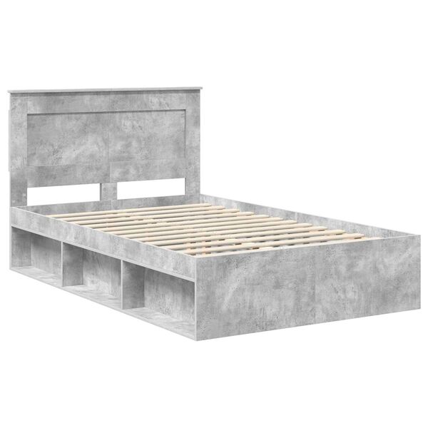 vidaXL Estructura de cama Concreto 120 x 200 cm Madera de pino macizo