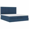 vidaXL Estructura de cama otomana con colch&oacute;n tela azul 180x200cm