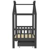 vidaXL Estructura de cama infantil y caj&oacute;n madera pino gris 70x140cm
