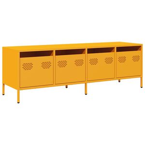 vidaXL Mueble para TV acero laminado en fr&iacute;o amarillo 135x39x43,5 cm