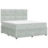 vidaXL Cama box spring con colch&oacute;n Gris Claro 140 x 190 cm Terciopelo