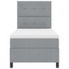 vidaXL Cama tipo Box Spring con colch&oacute;n Gris claro 90 x 200 cm tela